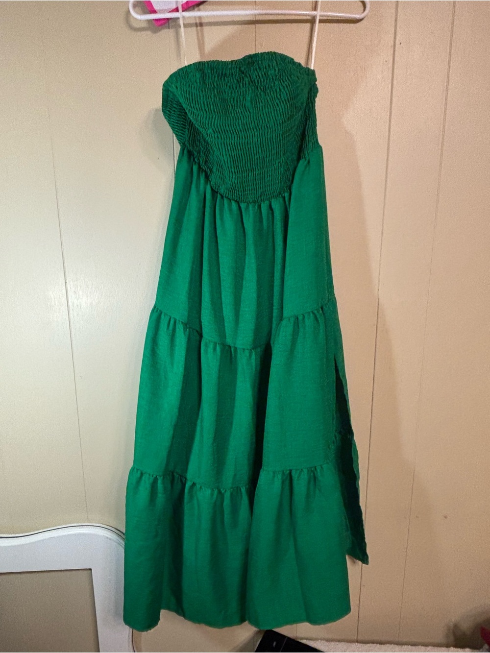Source Unknown Strapless Tiered Maxi Dress - Green